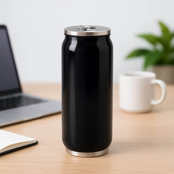 Stainless Steel Can-Shaped Vacuum Flask with Built-In Straw 500ml Approx (1 Pc) - dailyneed.life