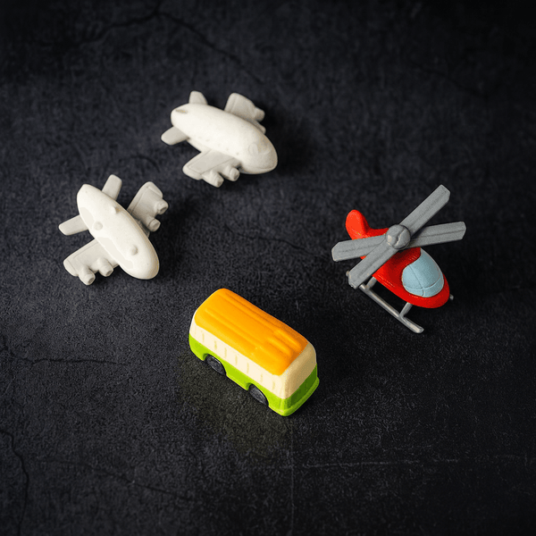 Vehicle Pattern Eraser School Stationery Use Eraser (4 Pc Set) - dailyneed.life