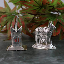 Silver-Plated Kamdhenu Cow & Tulsi Plant Pair – Pooja & Home Décor - dailyneed.life