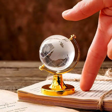 Small Crystal Globe Table Showpiece with Golden Stand (1 Pc) - dailyneed.life