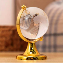 Small Crystal Globe Table Showpiece with Golden Stand (1 Pc) - dailyneed.life