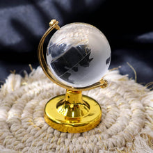 Small Crystal Globe Table Showpiece with Golden Stand (1 Pc) - dailyneed.life