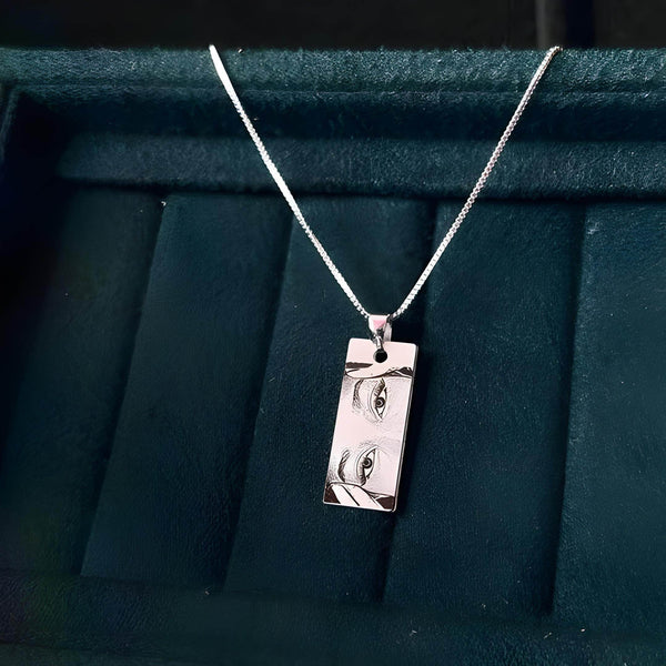 Custom Engraved Eye Pendant Necklace - Personalized Jewelry for Women | Unique Photo Pendant Gift for Birthdays & Anniversaries - dailyneed.life