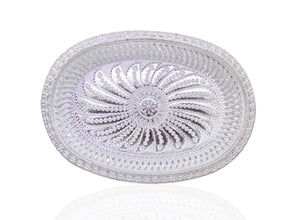 Multipurpose Royal Design Oval Silver Gift Tray - dailyneed.life