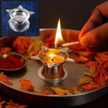 Stainless Steel Lotus Design Diya (1 Pc) - dailyneed.life