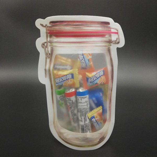 Reusable Airtight Seal Plastic Food Storage Mason Jar Zipper (500ml) - dailyneed.life