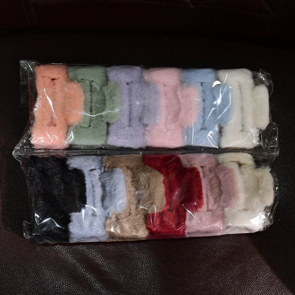 Big-Size Soft Faux Fur Hair Claw Clips (12 Pc) - dailyneed.life
