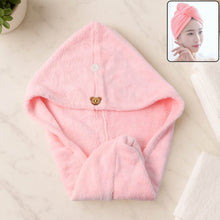 Soft Microfiber Hair Drying Towel Wrap with Cute Teddy Bear Button (1 Pc) - dailyneed.life