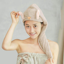 Cute Animal Ear Hooded Hair Drying Towel Wrap (1 Pc) - dailyneed.life