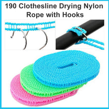 Clothesline Drying Nylon Rope with Hooks - dailyneed.life