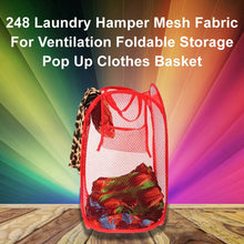 Laundry Hamper Mesh Fabric For Ventilation Foldable Storage Up Clothes Basket - dailyneed.life