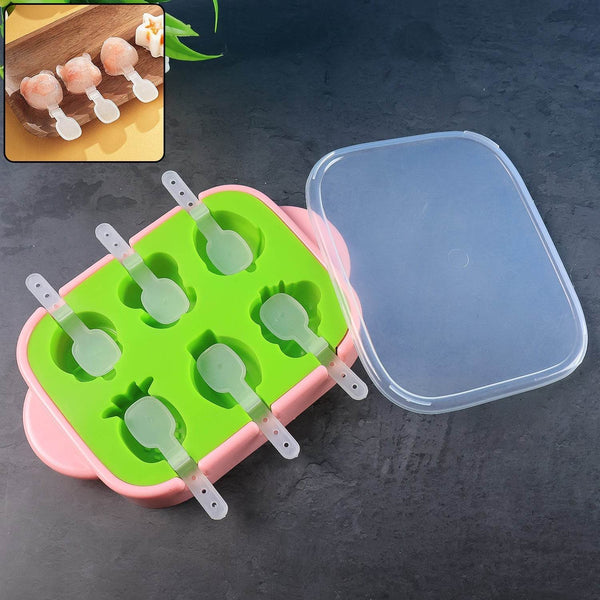 6-Cavity Silicone Ice Cream and Popsicle Mold Tray (1 Set) - dailyneed.life
