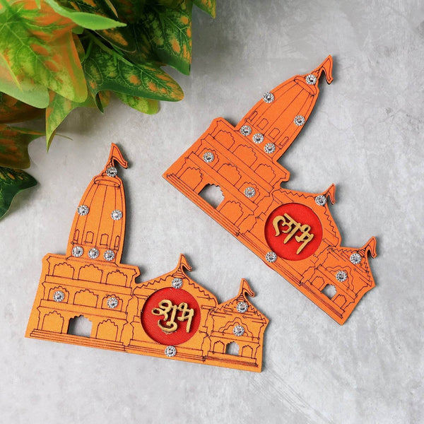 Shubh Labh Ram Temple / Mandir Design Decorative Wall Sticker (2 Pc) - dailyneed.life
