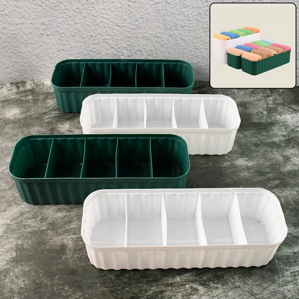5 Compartments Socks / Handkerchief / Underwear Storage Box Socks Drawer Closet Organizer Storage Boxes (pack of 4) - dailyneed.life