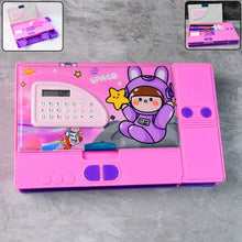 Multi-Functional Space Theme Pencil Box with Built-in Calculator (1 Pc) - dailyneed.life