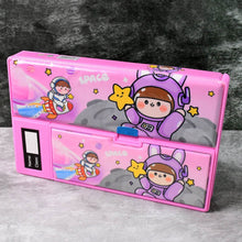 Multi-Functional Space Theme Pencil Box with Built-in Calculator (1 Pc) - dailyneed.life