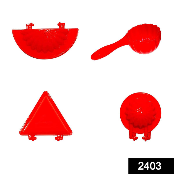 4 Pcs Plastic Red Kitchen Tool Mould Dough Press - dailyneed.life