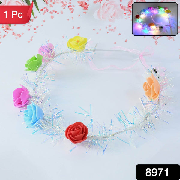 LED Flower Crown Headband – Multicolor Light-Up (1 Pc), Hair accessories - dailyneed.life