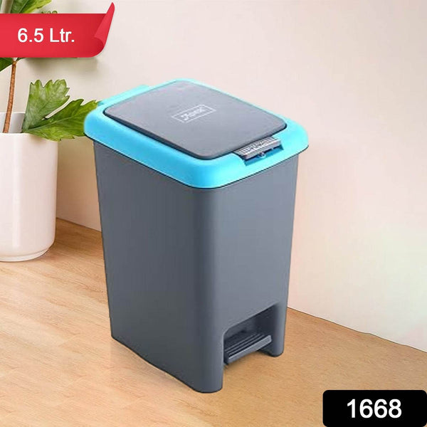 Apex Plastic Push N Pedal Dust Bin | Hands-Free Operation, Compact Design 6.5 Liters (1 Pc / Mix Color) - dailyneed.life