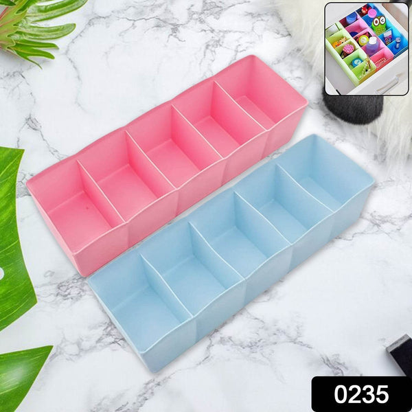 5 Compartments Socks / Handkerchief / Underwear Storage Box Socks Drawer Closet Organizer Storage Boxes (pack of 2) - dailyneed.life