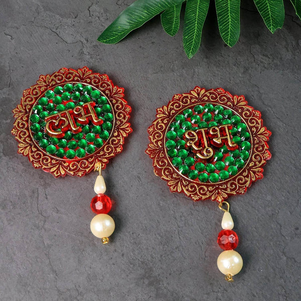 Shubh Labh Beaded Decorative Door Hanging (2 Pc) - dailyneed.life