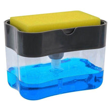 2-in-1 Liquid Soap Dispenser on Countertop with Sponge Holder - dailyneed.life