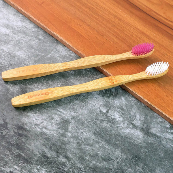 Eco-Friendly Natural Bamboo Toothbrush with Medium Bristles (2 Pc) - dailyneed.life