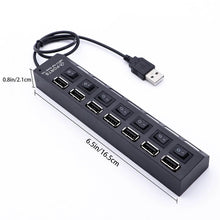 USB Splitter Multi Port USB 2.0 Hub, 7 Port with Independent On/Off Switch and LED Indicators USB A Port Data Hub, Suitable for PC Computer Keyboard Laptop Mobile HDD, Flash Drive Etc - dailyneed.life