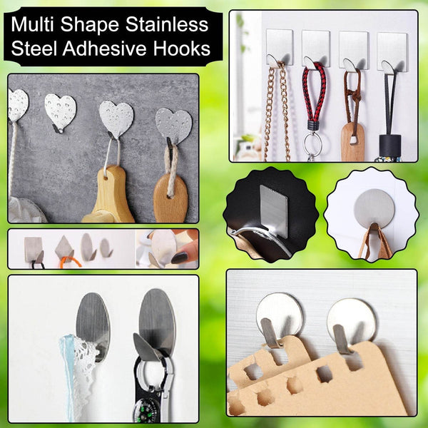Multipurpose Stainless Steel Adhesive Hooks - dailyneed.life