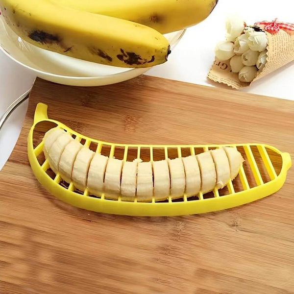 Banana Slicer- Perfect for Fruit Salads Handle Plastic Banana Fruit Slicer Cutter Chopper - dailyneed.life