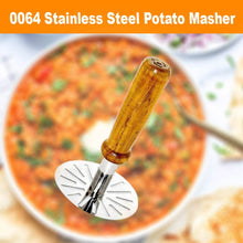 Stainless Steel Potato Masher, Pav Bhaji Masher with wooden handle - dailyneed.life