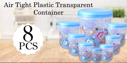 Air Tight Plastic Transparent Container Set (10000ml, 7000ml, 5000ml, 3000ml, 2000ml, 1000ml, 750ml, 500ml) - dailyneed.life