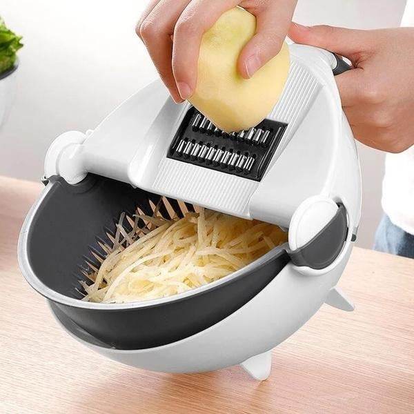 10 in 1 Multifunctional Vegetable Fruits Cutter / Slicer Shredder with Rotating Drain Basket - dailyneed.life
