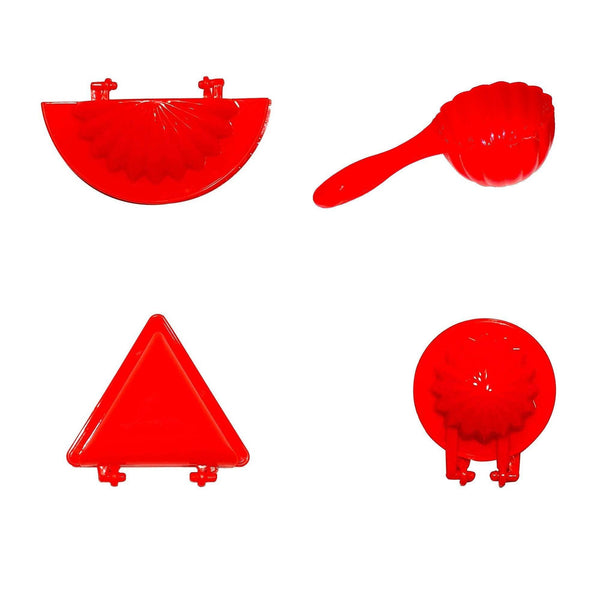 4 Pcs Plastic Red Kitchen Tool Mould Dough Press - dailyneed.life