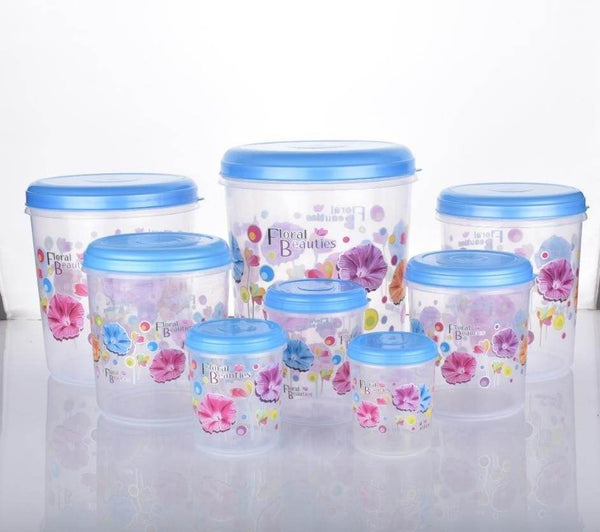 Air Tight Plastic Transparent Container Set (10000ml, 7000ml, 5000ml, 3000ml, 2000ml, 1000ml, 750ml, 500ml) - dailyneed.life