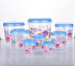 Air Tight Plastic Transparent Container Set (10000ml, 7000ml, 5000ml, 3000ml, 2000ml, 1000ml, 750ml, 500ml) - dailyneed.life