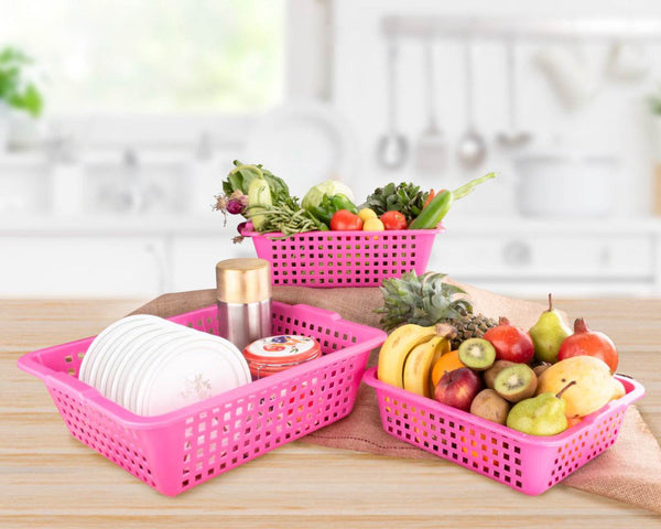 Plastic Multiple Size Cane Fruit Baskets (3 Size Large, Medium, Small) - dailyneed.life