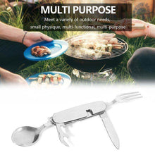 4-in-1 Stainless Steel Travel / Camping Folding Multi Swiss Cutlery Set - dailyneed.life