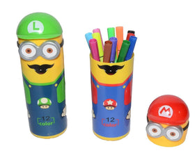 Minions Sketch Pen Set with Attractive Designed Case (Pack of 12) - dailyneed.life