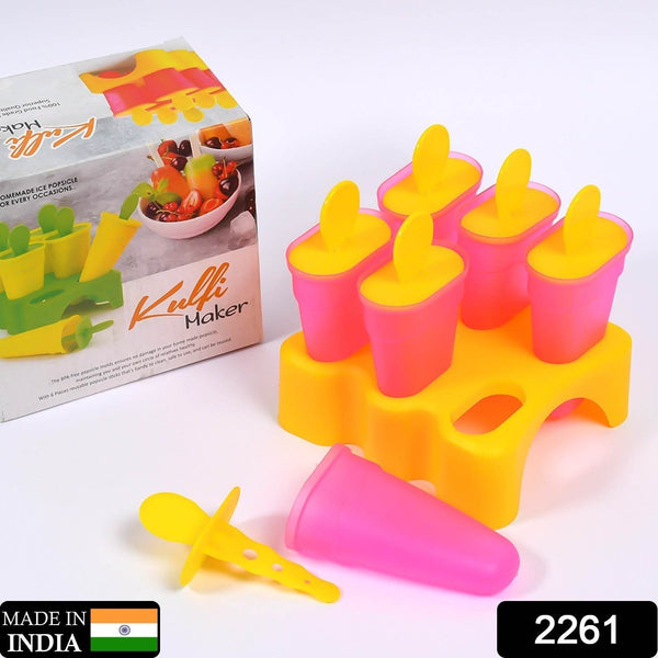 Kulfi Maker Moulds Set Plastic Homemade Kulfi Mould 6pcs Set For Freezer Use - dailyneed.life