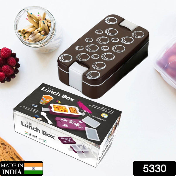 Airtight Lunch Box - 2 Compartment, Leak-Proof, Food-Grade Material, Modern Compact Design with Spoon - dailyneed.life
