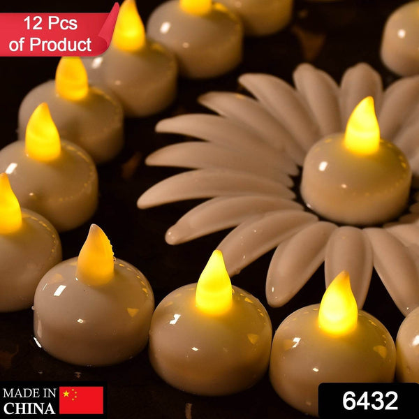 Set of 12 Flameless Floating Candles Battery Operated Tea Lights Tealight Candle - Decorative, Wedding., Diwali( Diya , Divo , Diva , Deepak , Jyoti ,) - dailyneed.life