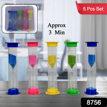 Plastic Hourglass Sand Timer Set – 3-Min Sand Clock for Kitchen, Office, School & Kids (5 Pc) - dailyneed.life