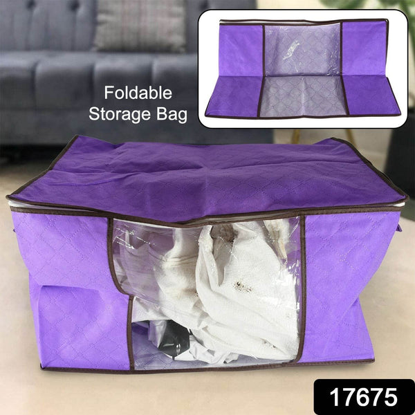 Clothing storage bag with zipper, non-woven storage bag for storing the clothes and sarees. - dailyneed.life