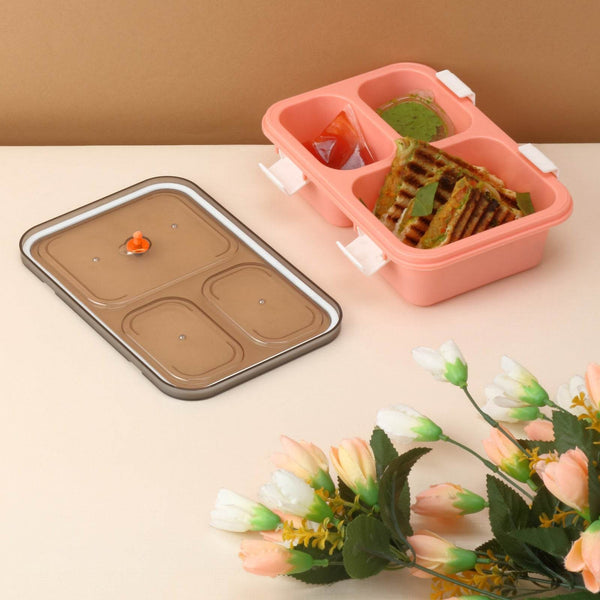 Plastic Lunch Box for Kids, Lunch Box for Kids 3 Compartment Insulated Lunch Box Tiffin Box for Boys, Girls, School & Office Men (3 Compartment Lunch Box) - dailyneed.life