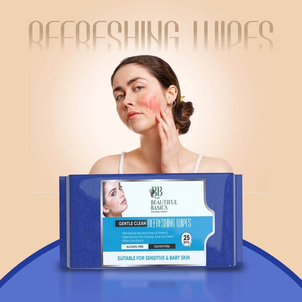 Refreshing Wet Wipes for Face | Facial Cleansing | Refreshing & Skin Hydration| Soothing for skin | pH Balance & Alcohol Free | Nourishing with Fruit extract | 25 Wipes - dailyneed.life