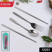 Portable Utensils Travel Camping Cutlery Set 4 Pc With case - dailyneed.life