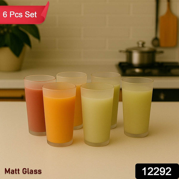 Matt Finish Glass Tumbler Set (approx 300ML & 6 Pc) - dailyneed.life