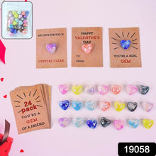 Heart-Shaped Crystal Gem Valentines with Gift Cards (24 Pc) - dailyneed.life