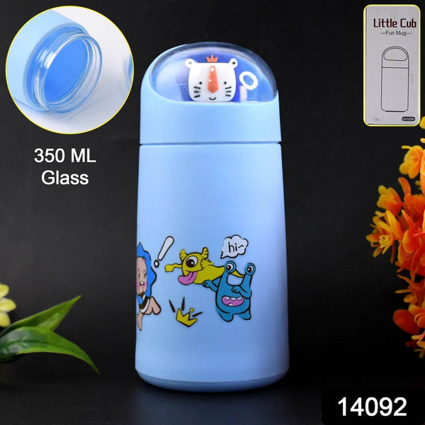 Double Wall Cartoon Glass Water Bottle 350Ml (1 Pc) - dailyneed.life